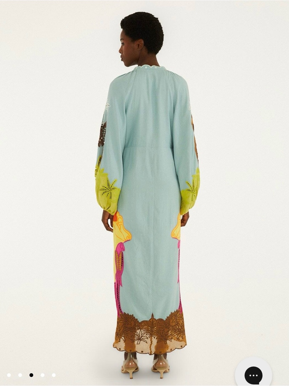 FARM Rio Multicolor Floral Maxi Dress - Aqua, Yellow, Pink - Picture 4 of 8